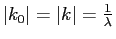 $\vert k_0\vert=\vert k\vert=\frac{1}{\lambda}$