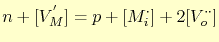 $\displaystyle n + [V_M^{'}] = p + [M_i^{\cdot}] + 2[V_o^{\cdot\cdot}]$