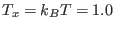 $T_x = k_B T = 1.0$